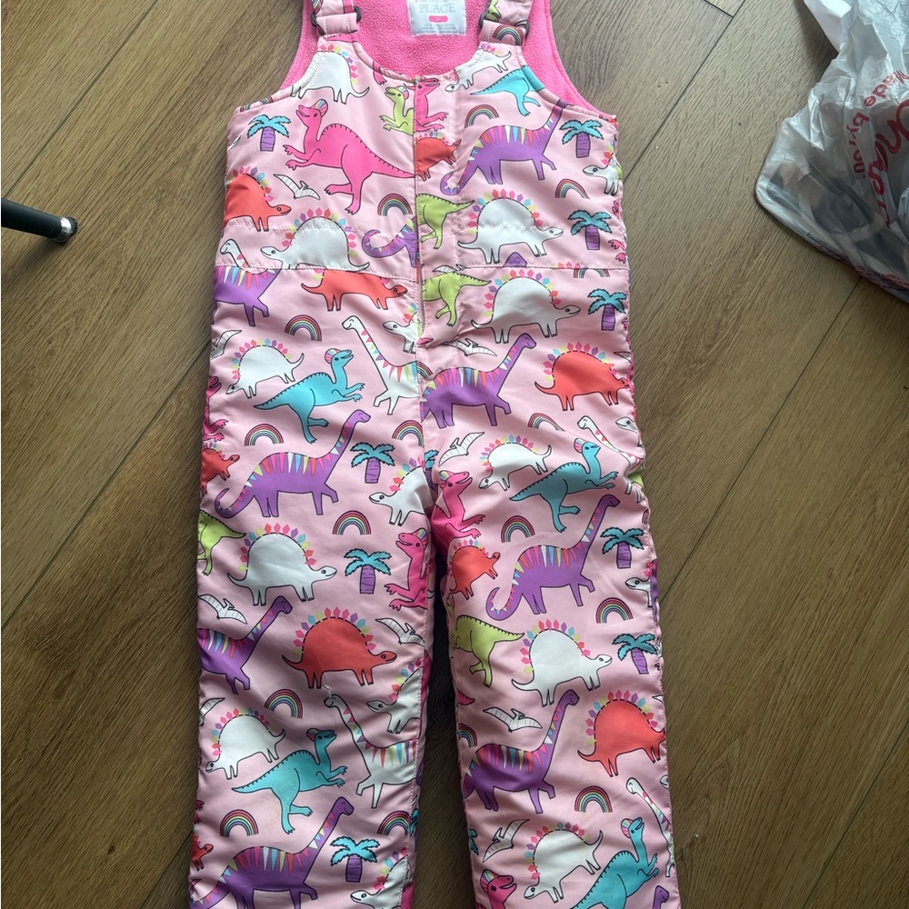 The Children's Place Pink Dinosaur Print Snowpants 5T